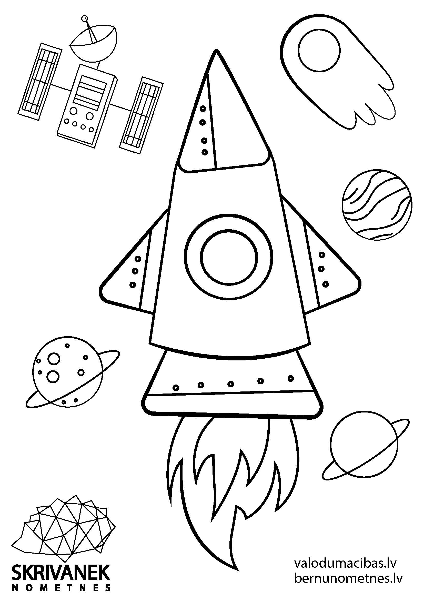 Skrivanek bezmaksas krāsojamās lapas bērniem, Kosmoss