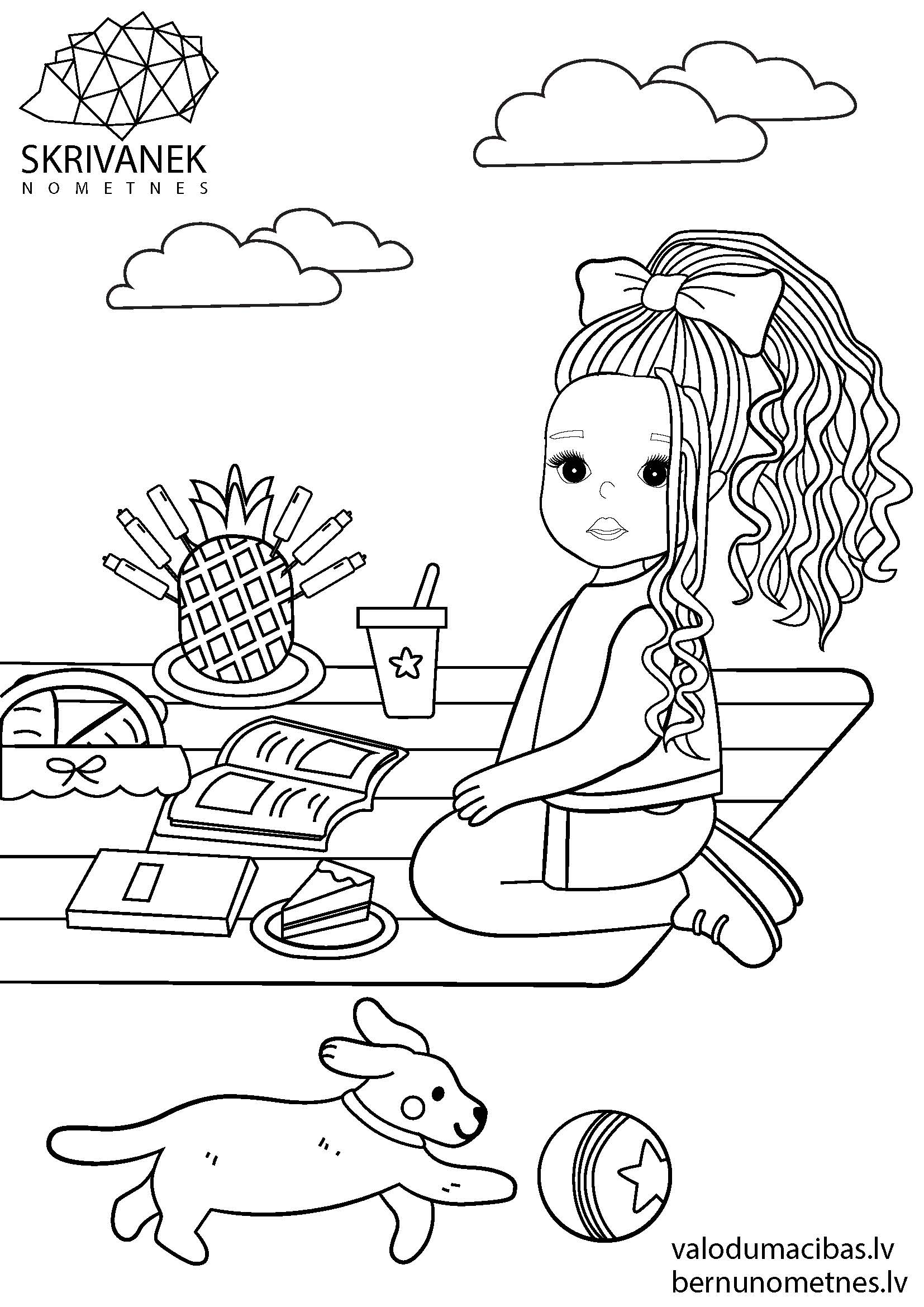 Skrivanek bezmaksas krāsojamās lapas bērniem, Pikniks