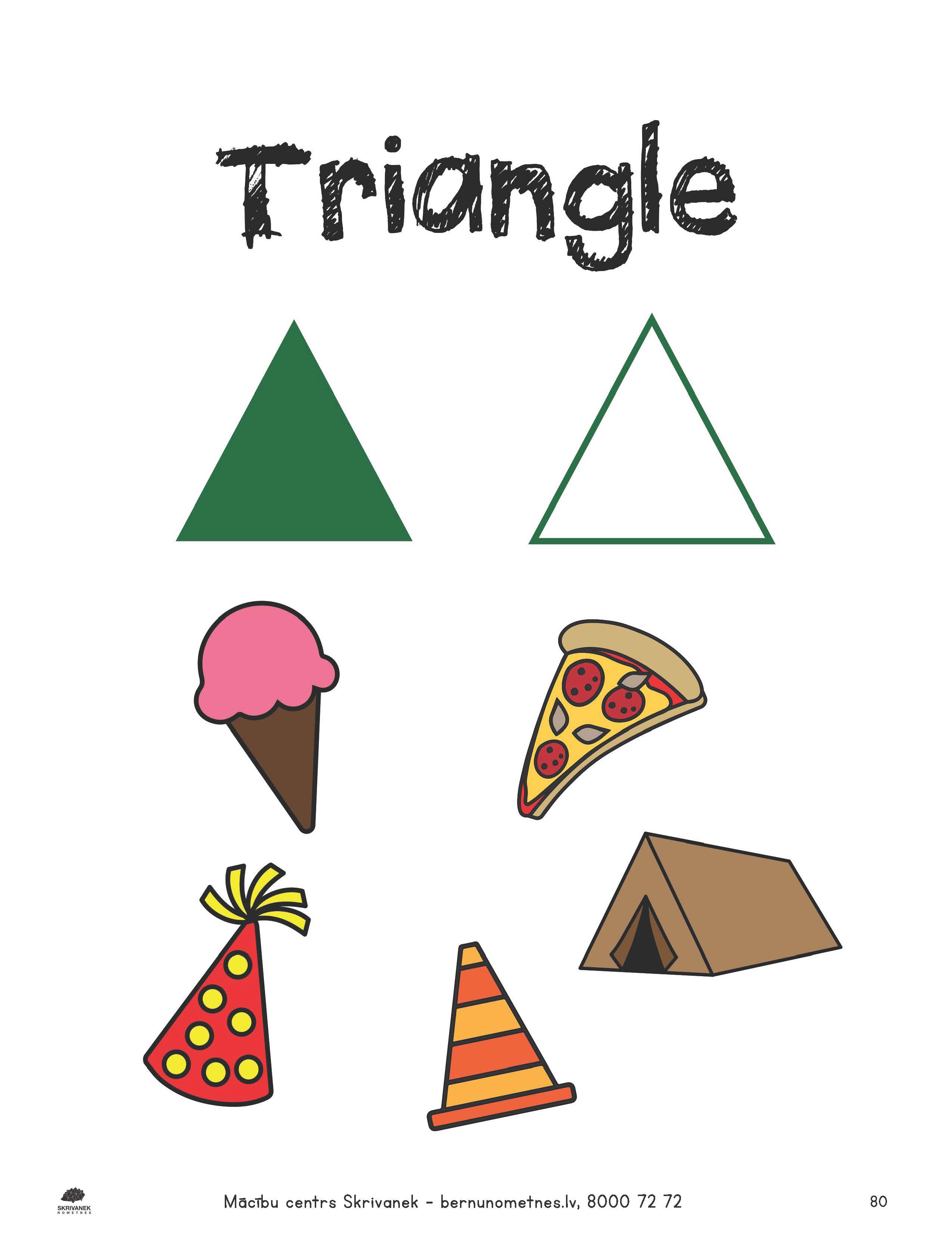 Formas - trīsstūris, Skrivanek bezmaksas uzdevumi bērniem